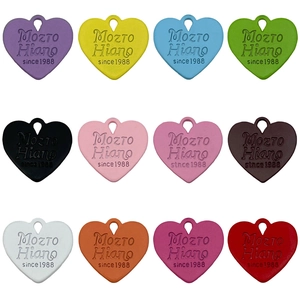 Lot de 12 pendentifs en forme de cœur laqués colorés pour colliers et porte-clés