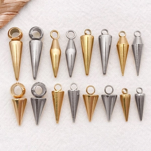 Ciondoli a Forma di Cono a Punta Punk in Acciaio Inossidabile Accessori per Gioielli DIY Oro Argento Pendenti in Metallo per Collane