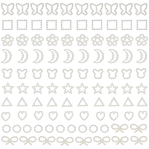 Sortierte weiße Acryl-Perlen für Nailart in geometrischen Formen und Schleifenmustern