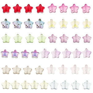 Colorful star-shaped glass beads in 12 vibrant shades for DIY jewelry making