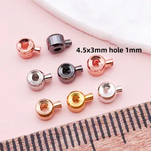 Copper positioning beads for jewelry making 4.5x3mm with 1mm hole in various metal finishes