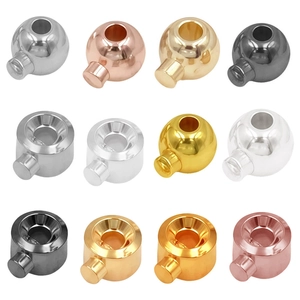 DIY jewelry positioning beads and clasp set in gold and silver mirror polished finish