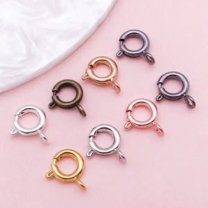 Mixed colors of 6mm/7mm copper spring ring clasps for DIY jewelry making sets