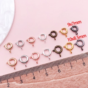 Copper spring ring clasps in 9x7mm and 10x8.5mm sizes for DIY jewelry making