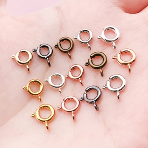 Assorted 6mm 7mm metal spring ring clasps for jewelry making in various finishes