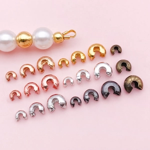 DIY Copper Crimp Bead Covers C-Shaped Open Moon Clasp For Bracelet Necklace Jewelry Making Handmade Findings Components
