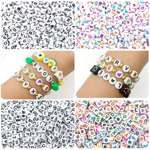 Acrylic Alphabet Beads Round Square Letter Heart Star Beads For Jewelry Making Bracelet Necklace DIY Handcraft Supplies