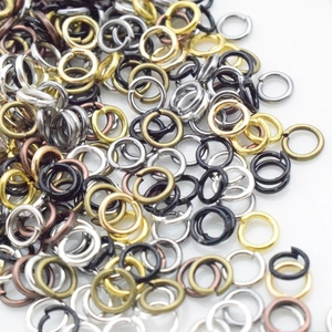 Assorted metal open jump rings in various colors for DIY jewelry making accessories
