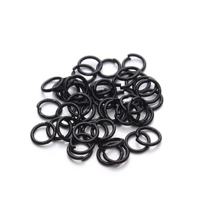 Bulk black metal open jump rings for DIY jewelry making and link connections
