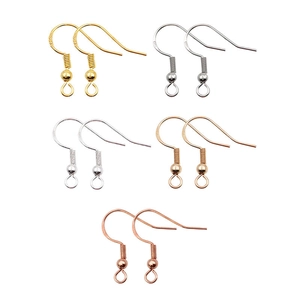 Five pairs of S925 sterling silver fish hook earrings in multi-color metallic finishes