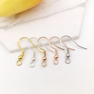 Five-color S925 sterling silver earring hooks with bead and loop for DIY jewelry making