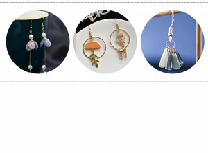 Detailed view of handmade earrings set featuring crochet flowers and pearl bead accents