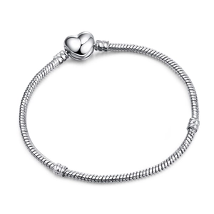 Detailansicht der Schlangen-Gliederkette mit Herzverschluss für DIY-Perlenarmbänder