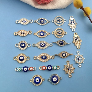 Zinklegierung Strass Evil Eye Hand Der Fatima Ruder DIY Schmuck Verbinder Anhänger Für Armband Halskette Herstellung Mode Zubehör