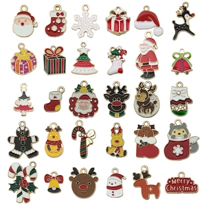 Lot de 28 pendentifs de Noël en alliage avec Père Noël et renne pour création de bijoux DIY