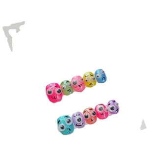 Handmade 3D googly eyes press-on nails with colorful candy glitter finish