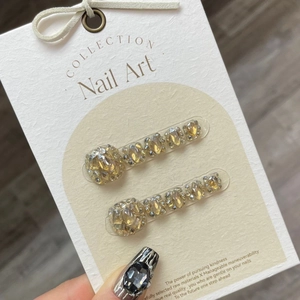 Champagne Gold Full Rhinestone Luxury Press On Toenails Handmade Glitter Shiny Toe Nails For Women Foot Nail Art Kit