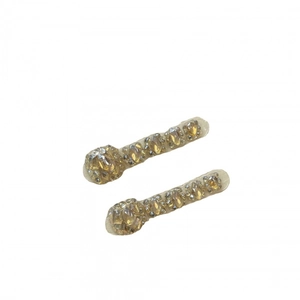 Luxurious champagne crystal press-on toe nails with full diamond sparkling embellishment