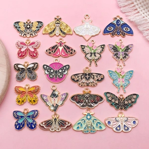 Mixed Enamel Butterfly Pendants Zinc Alloy DIY Jewelry Accessories Keychain Necklace Pendant Charms Sweet Colorful Butterfly Ornaments
