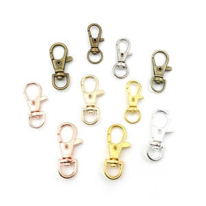 Zinc alloy swivel lobster clasps in multiple metallic finishes for bags and keychains
