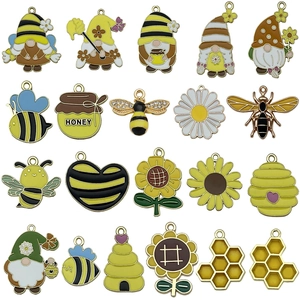 Set van 20 kleurrijke bijen- en madeliefjesbedels voor DIY-sieraden en kettingen