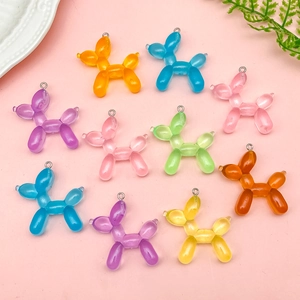 Ciondoli Multicolore 3D in Resina a Forma di Cane Palloncino per Portachiavi Fai da Te Accessori Creazione Gioielli Animali