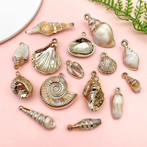 Laser plated acrylic shell and conch pendants for DIY keychains and jewelry making