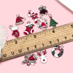 Collectie kerstbedeltjes van legering met bellen en stokjes voor DIY-sieraden maken