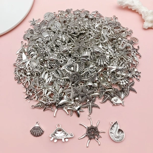 Marine Life Mixed Animal Charms For DIY Jewelry Making Alloy Resin Enamel Pendants Starfish Shell Turtle Nautical Accessories