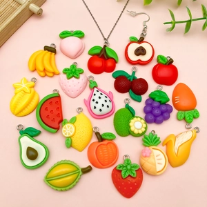 Ciondoli creativi in resina frutta e verdura per gioielli fai-da-te vari design