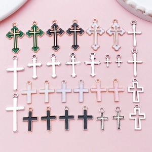 Pendentifs Croix en Alliage Vintage Formes Mixtes Émail Pendentifs Religieux pour Fabrication de Colliers Bracelets DIY Accessoire Bijoux Unisexe
