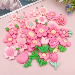 Mooi assortiment roze hars bloembedels voor DIY sieraden maken en telefoonkettingen