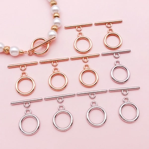 Fermoirs à bascule en alliage de zinc argent et or rose pour colliers et bracelets DIY