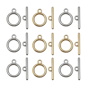 Fermoirs à bascule en alliage de zinc poli en or et argent pour bijoux DIY
