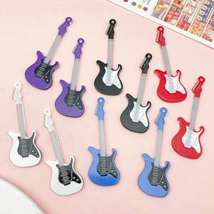 Colorful acrylic electric guitar charms for DIY jewelry and keychain making accessories