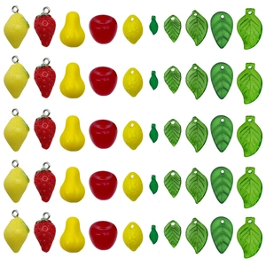 Ensemble de mini breloques fruits et feuilles en acrylique pour la création de bijoux DIY