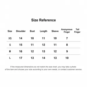 Size chart for Klein blue gradient press-on nails from sizes XS to L with width measurements