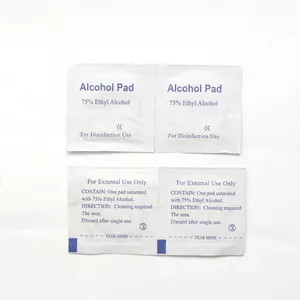 Sterile alcohol prep pads with 75% ethanol in individual foil packaging for skin cleaning