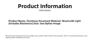 Specifications for wooden Christmas ornaments with LED lights and battery components