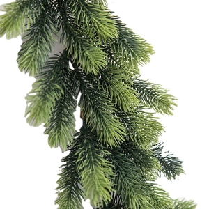 Lifelike 1.8m PE Christmas pine needle garland with realistic gradient green foliage