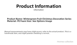 Detailed product information for handmade PE foam holly and white berry Christmas garland