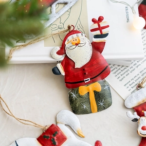 Set of American style iron Christmas ornaments with Santa Reindeer and Horse shapes