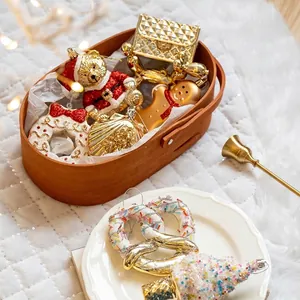 Creative Christmas Tree Hanging Ornaments Gold Red White Glitter Bear Balloon Dog Gingerbread Man Festive Party Decor