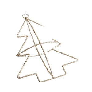 Nordic iron Christmas tree ornament with glitter powder coating for festive home decor