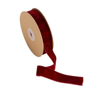 Ruban de velours bordeaux premium sur bobine pour nœuds de Noël DIY et emballage cadeau