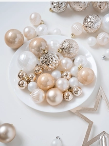 Detailed macro of champagne gold and silver ornaments with elegant textures and carvings