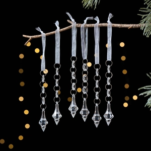 Clear acrylic snowflake crystal icicles ornaments for Christmas tree hanging decoration