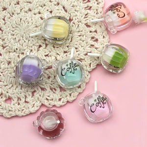 Luminous dual-color resin coffee cup charms for DIY keychains and accessory making