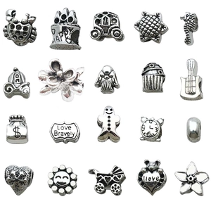 Set of 20 vintage Tibetan silver alloy charms featuring hearts stars and antique designs