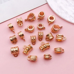 Cuentas vintage de oro KC de gran agujero y conectores para hacer joyas DIY
